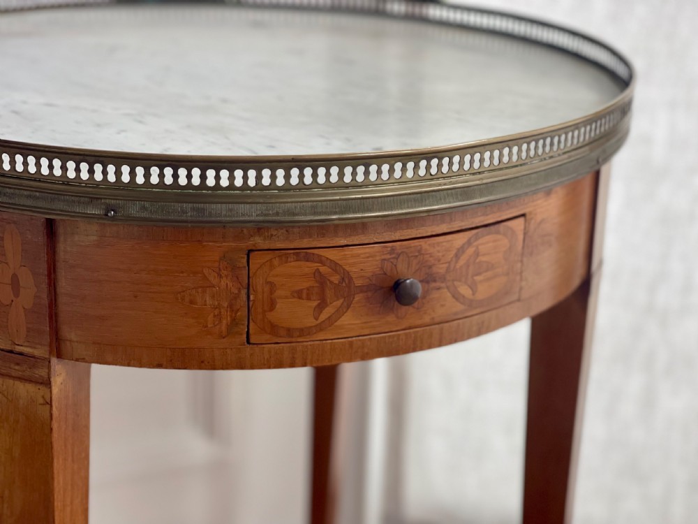 Antique French round marble table View VIII