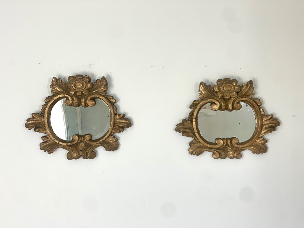 Pair of 17th century French gilt wood mirrors 