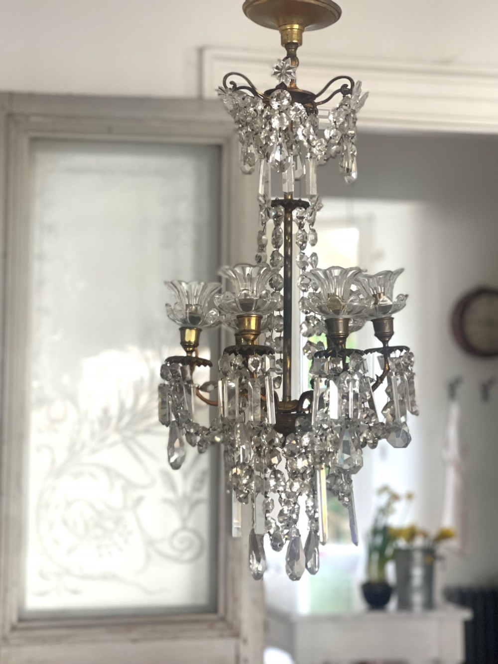 Antique French crystal chandelier