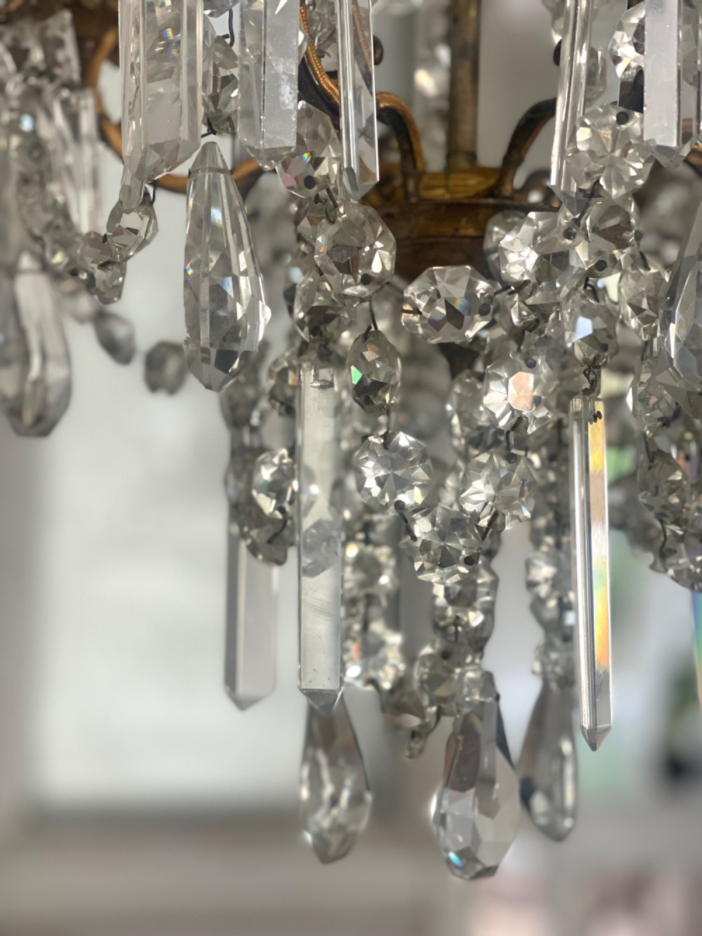 Antique French crystal chandelier View III
