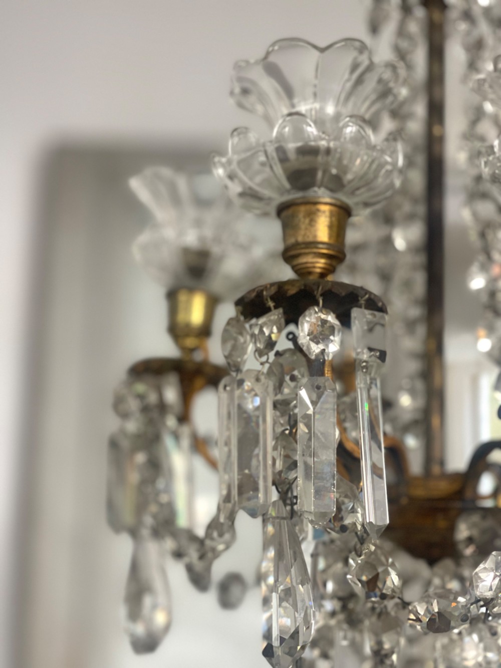 Antique French crystal chandelier View IV