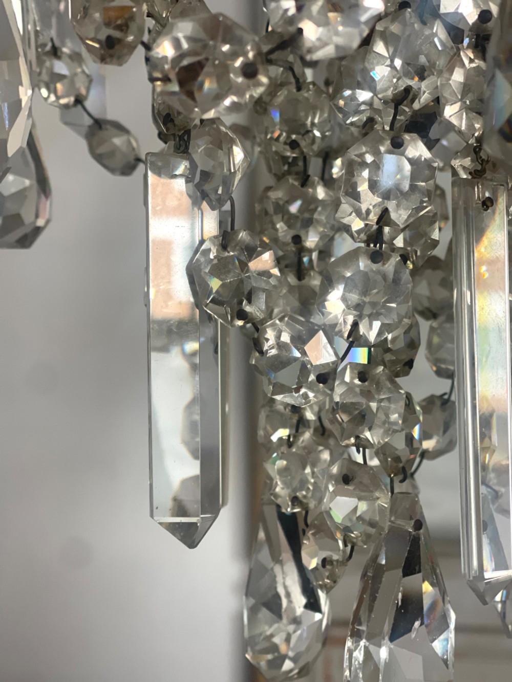 Antique French crystal chandelier View V
