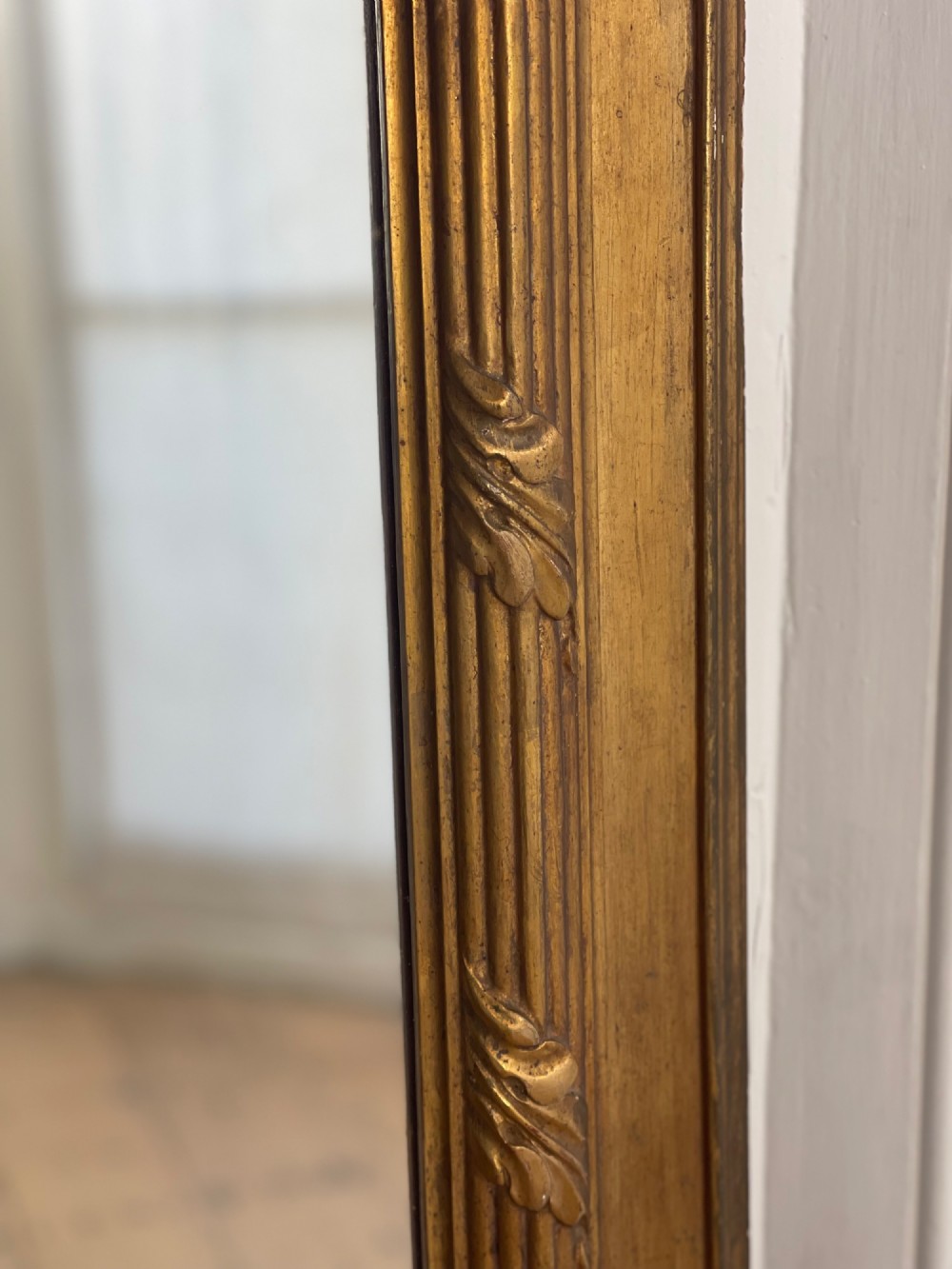 Antique French gilt mirror - mercury glass View II