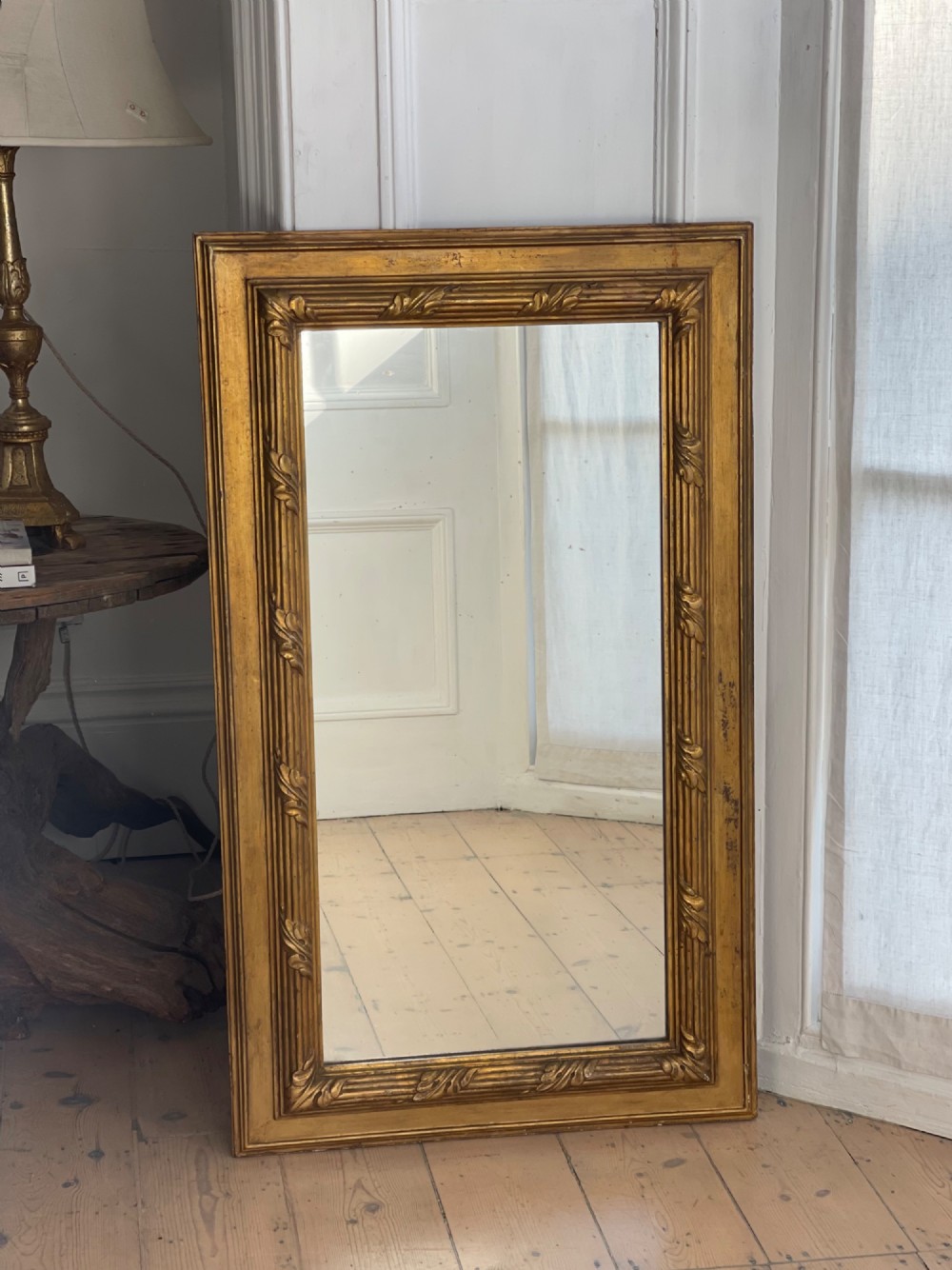 Antique French gilt mirror - mercury glass View V