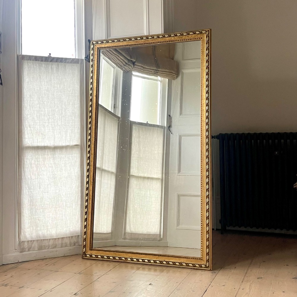 Large antique French gilt rectangular mirror
