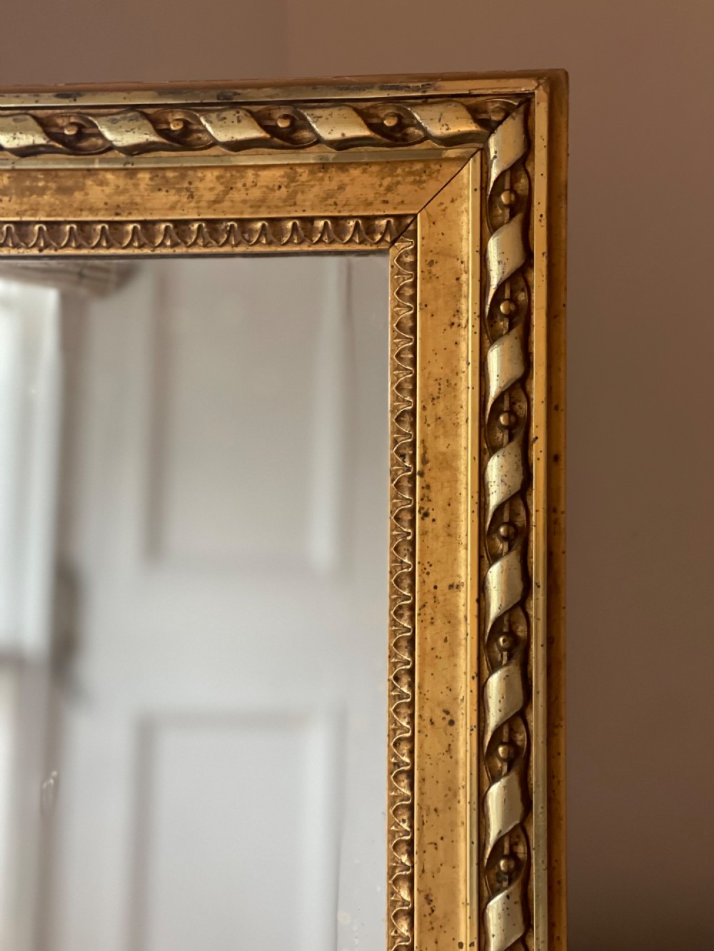 Large antique French gilt rectangular mirror View VI