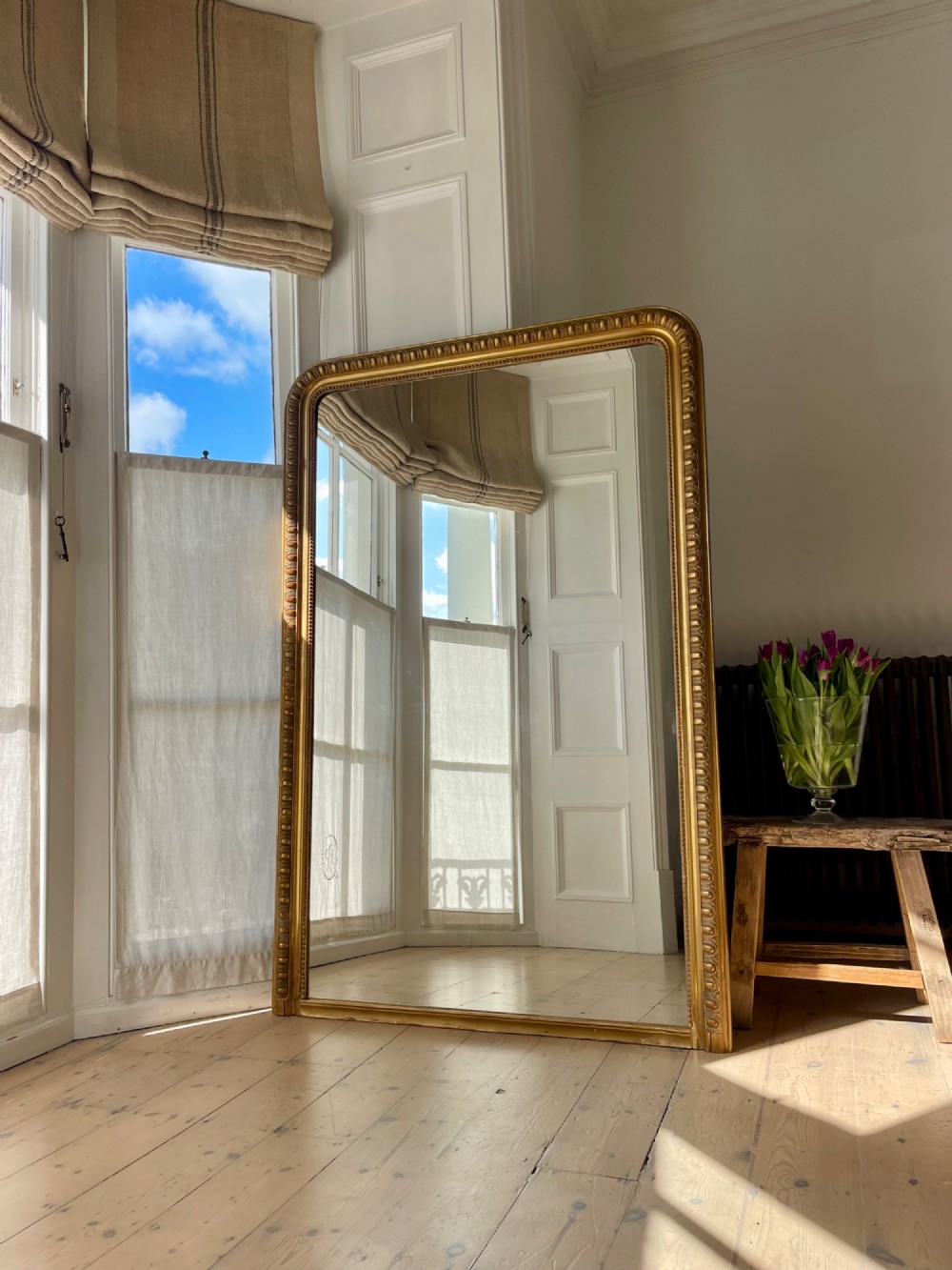 Large antique French gilt Louis Philippe mirror