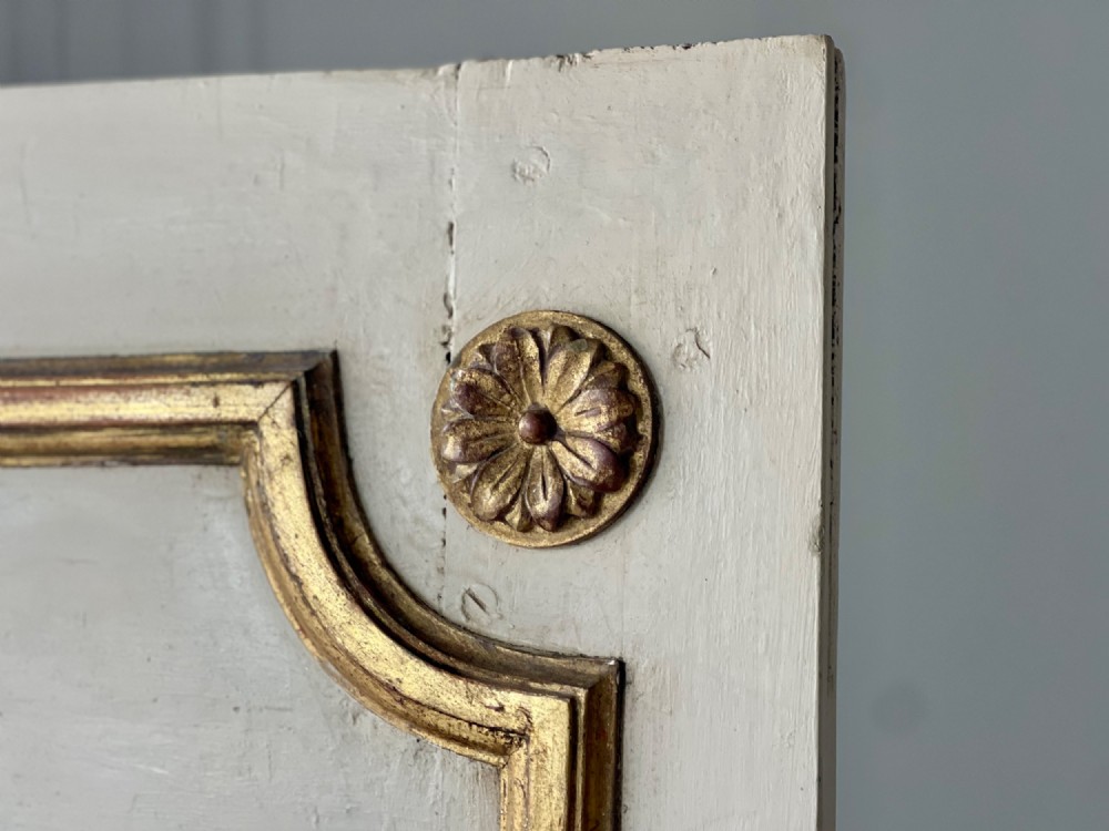 Antique French gilt and painted trumeau mirror View III