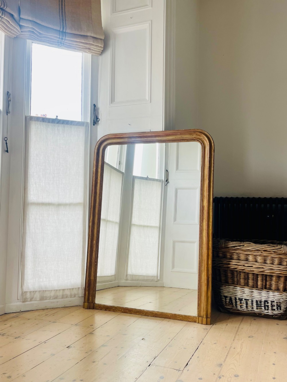 Antique French worn gilt Louis Philippe mirror