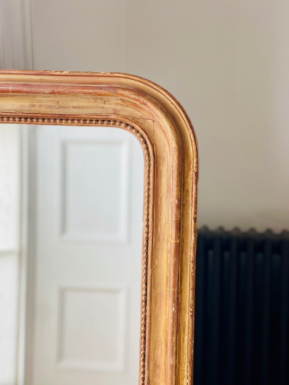 Antique French worn gilt Louis Philippe mirror View II