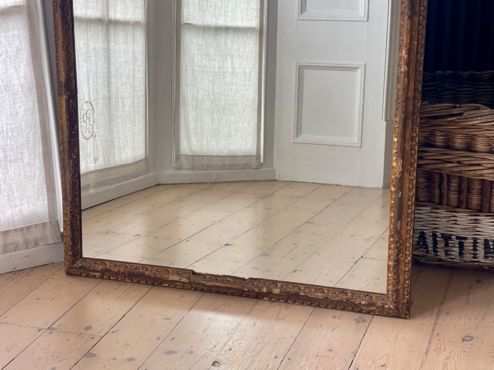 Antique French gilt rectangular mirror View II