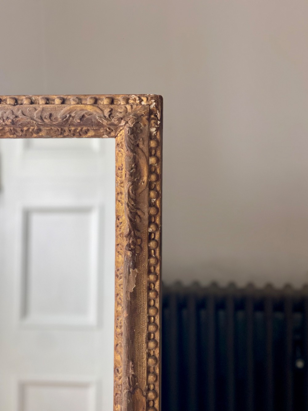 Antique French gilt rectangular mirror View V
