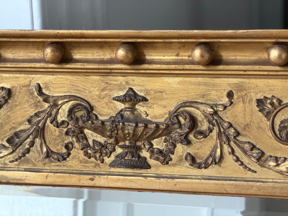 Antique English gilt overmantle mirror View V