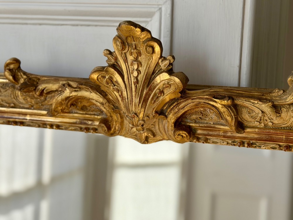 Antique French gilt mirror - mercury glass View III