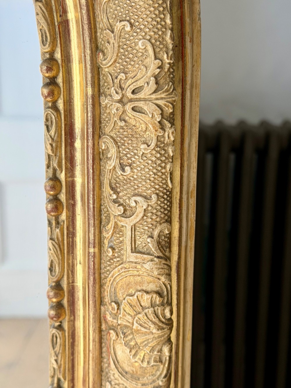 Antique French gilt mirror - mercury glass View V