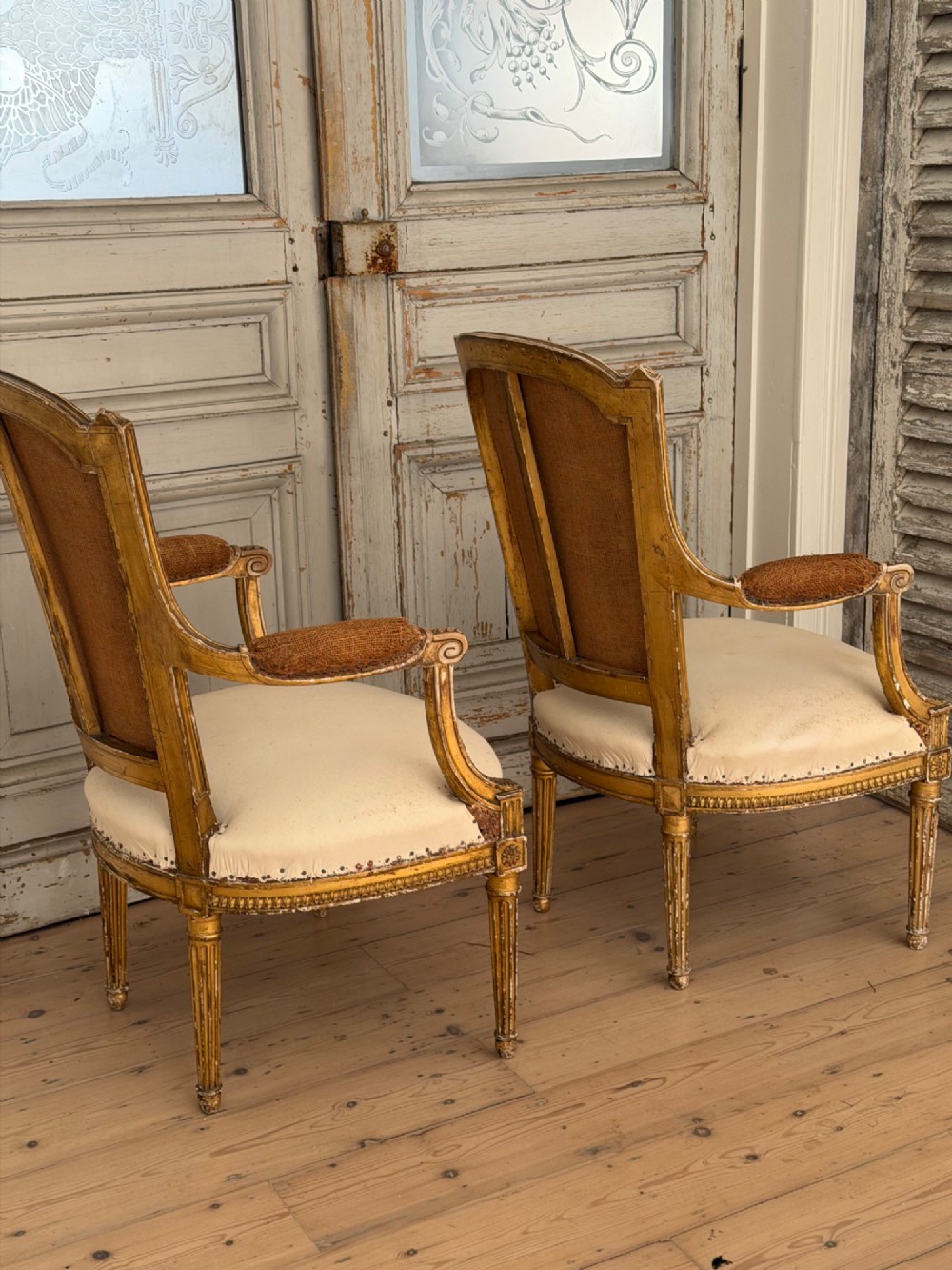 Pair of antique French giltwood armchairs View XIV