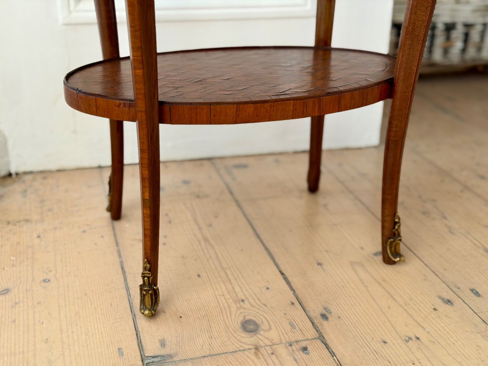 19th century French marquetry table - Escalier de Cristal, Paris View II