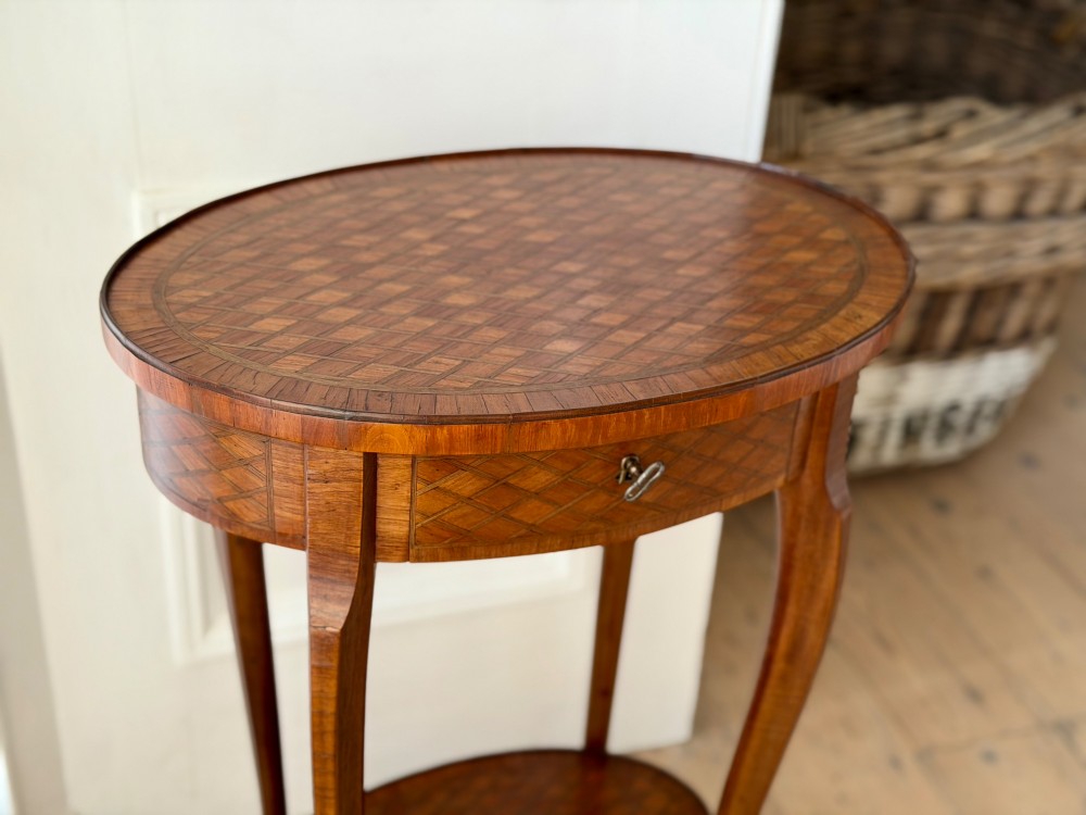 19th century French marquetry table - Escalier de Cristal, Paris View III