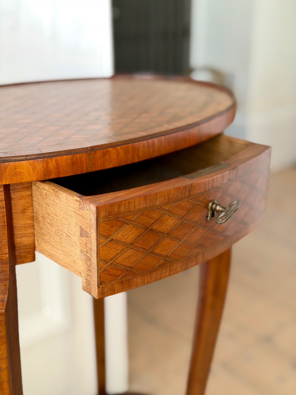 19th century French marquetry table - Escalier de Cristal, Paris View VI