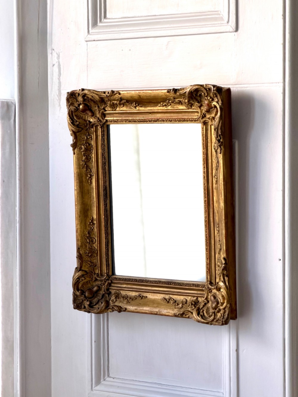 Antique French gilt rectangular mirror