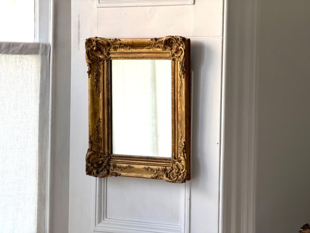 Antique French gilt rectangular mirror View IV