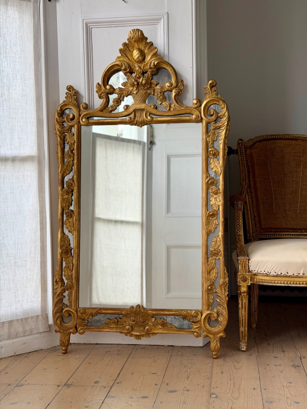 19th century French giltwood mirror View III