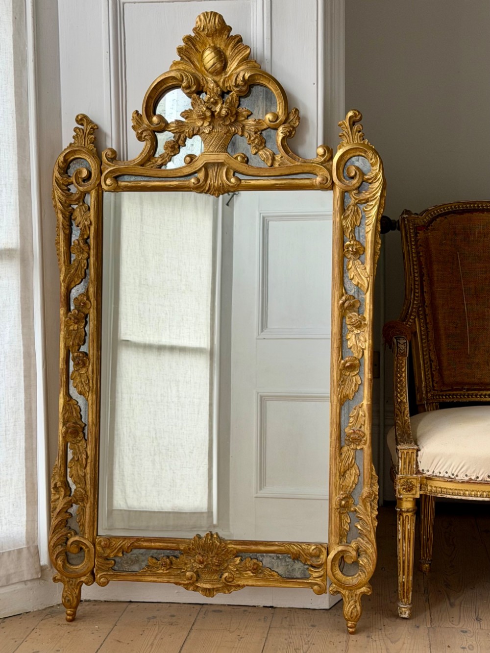 19th century French giltwood mirror View VII