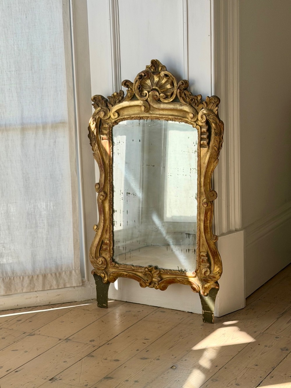 18th century French gilt marriage mirror