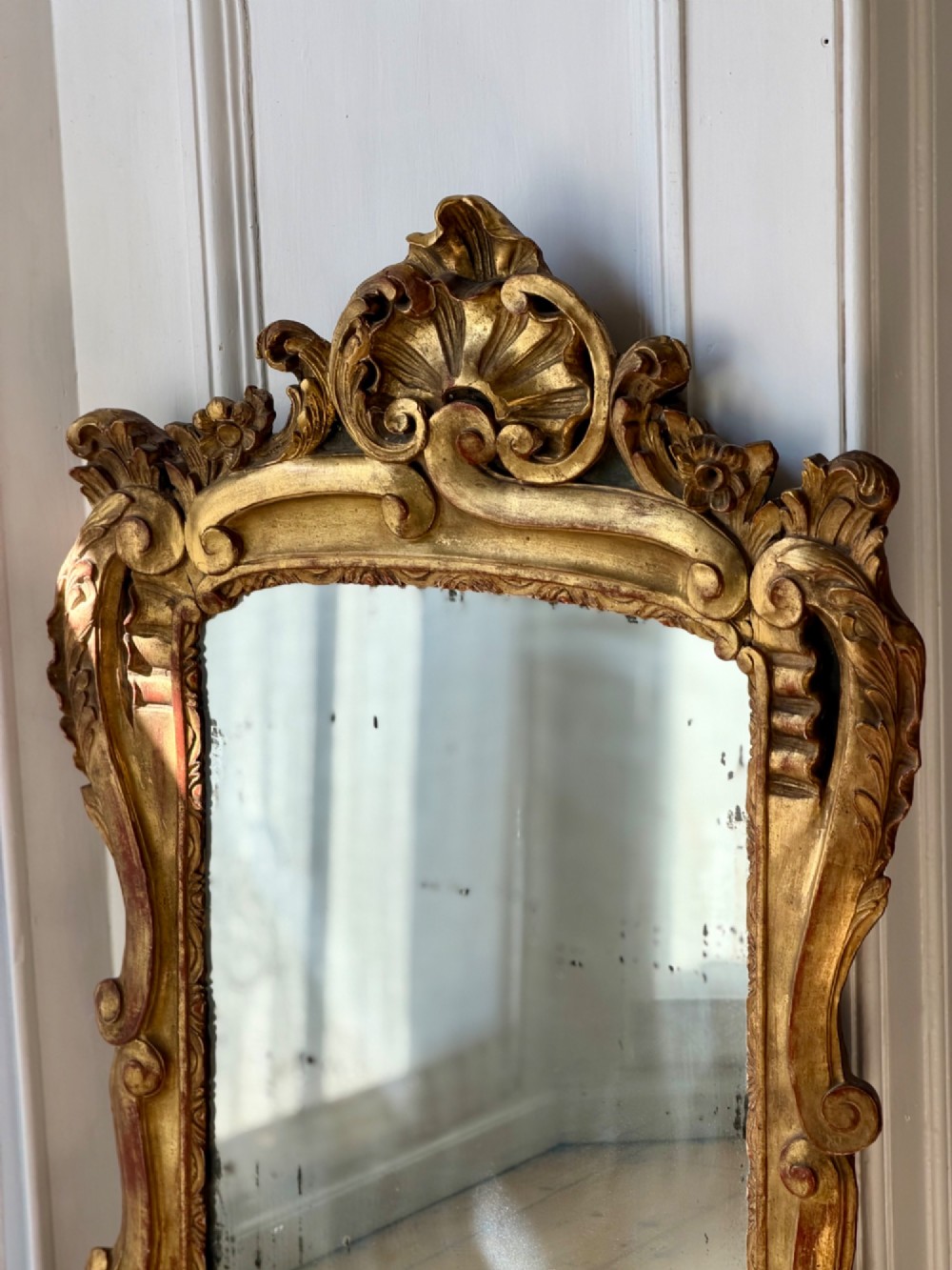 18th century French gilt marriage mirror View III