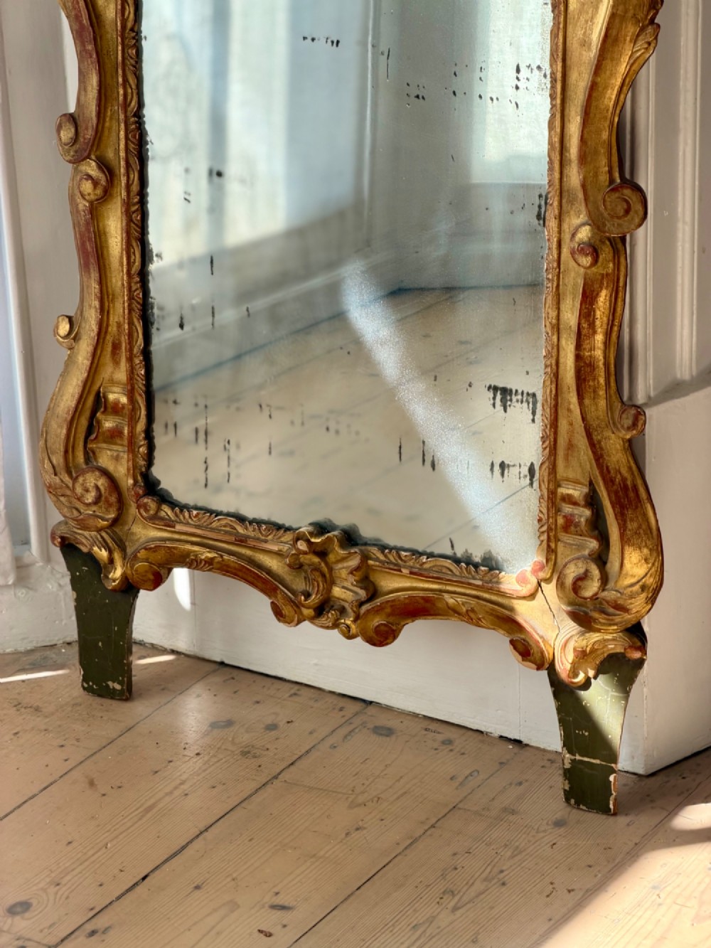 18th century French gilt marriage mirror View V