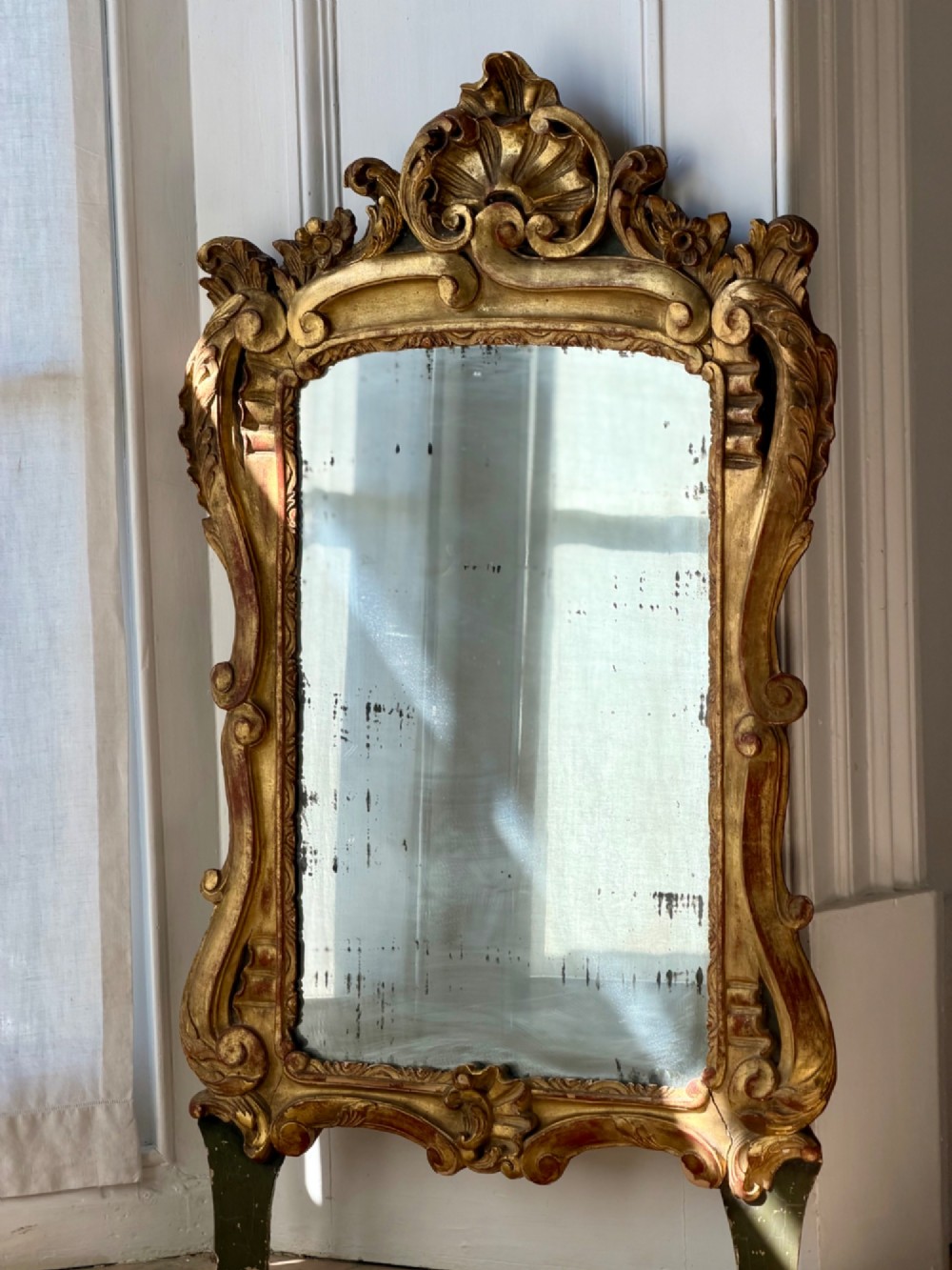 18th century French gilt marriage mirror View VII