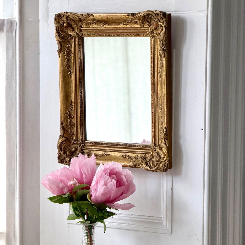 Antique French gilt rectangular mirror View IX