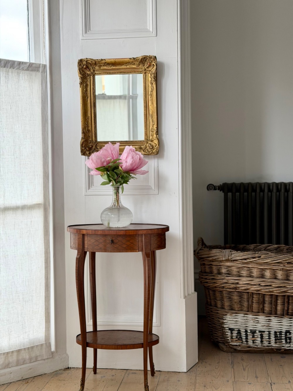 Antique French gilt rectangular mirror View X