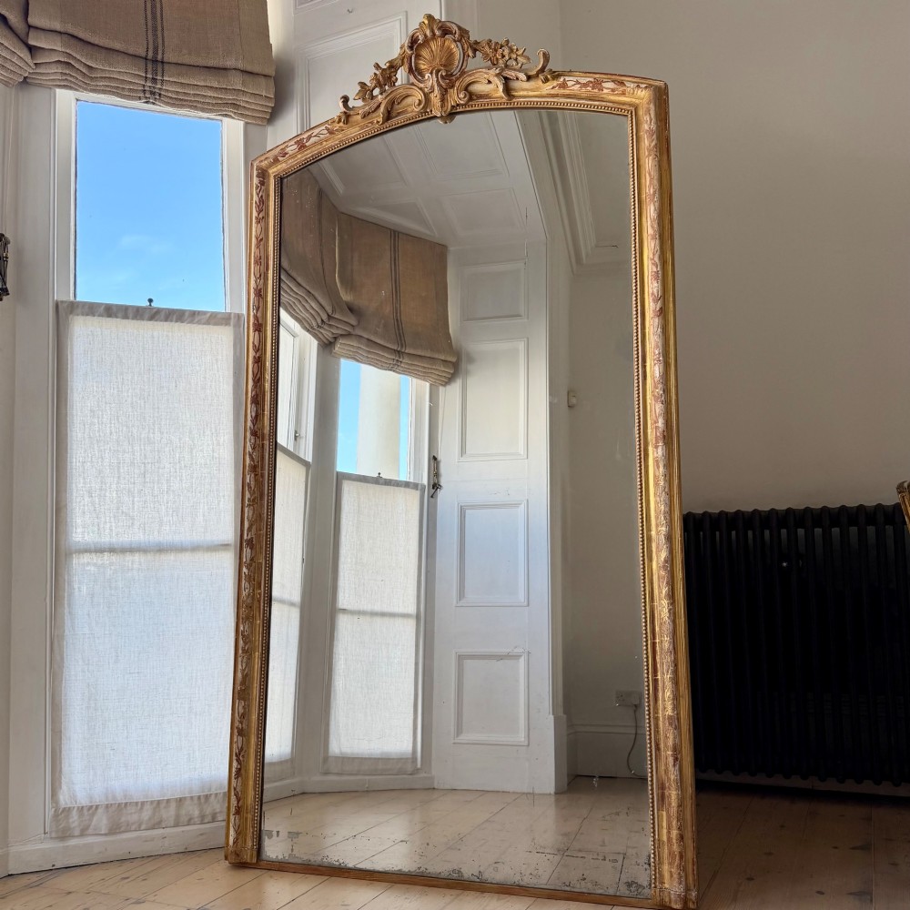 Large antique French gilt leaner mirror View III