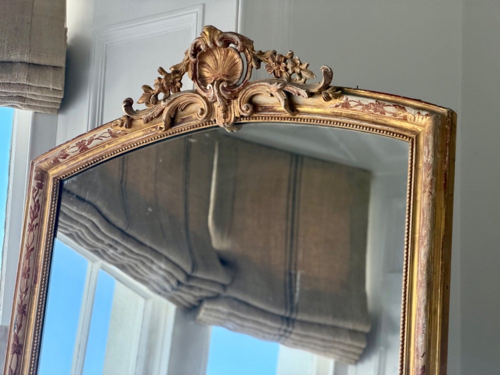 Large antique French gilt leaner mirror View VI