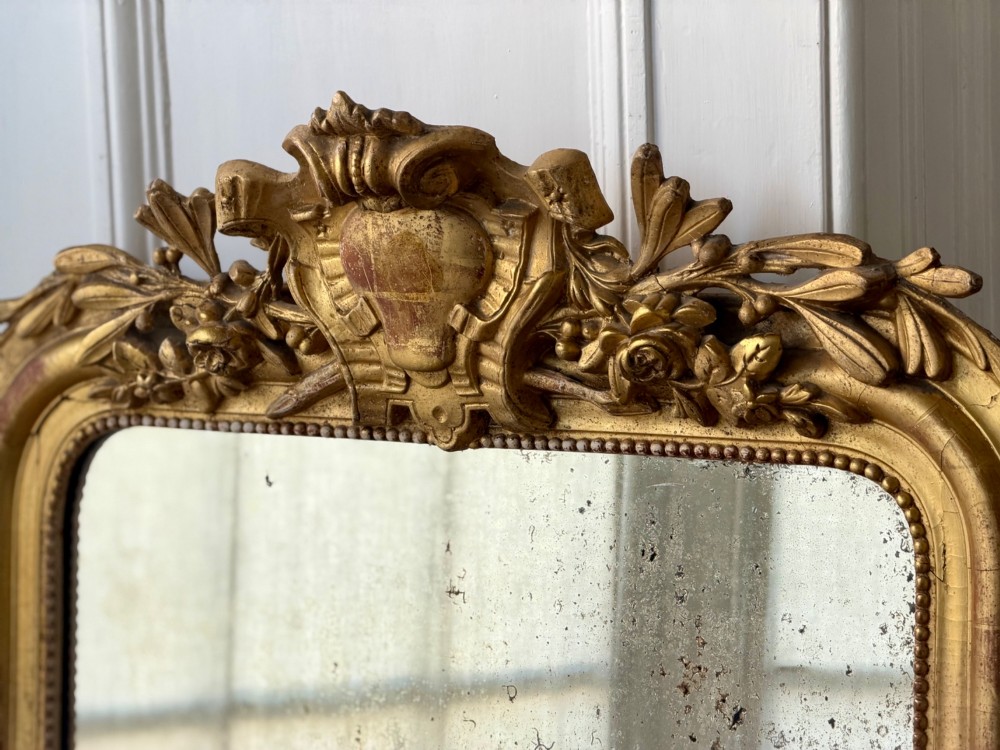 Large antique French gilt mirror - foxed glass View V