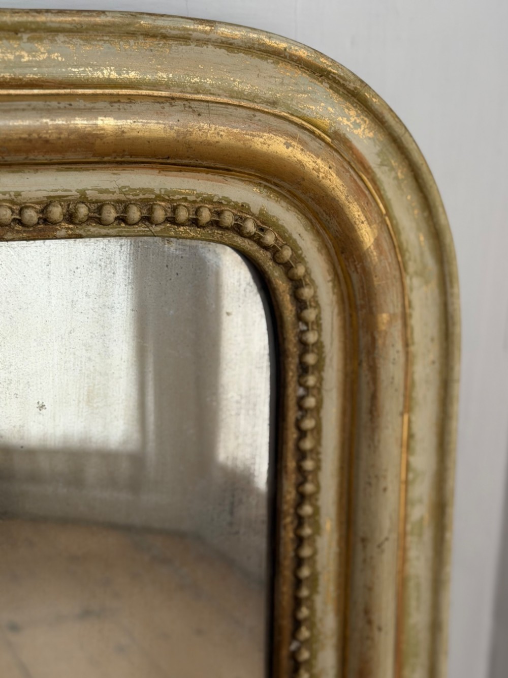 Antique French gilt and bare gesso Louis Philippe mirror c1860 View VI