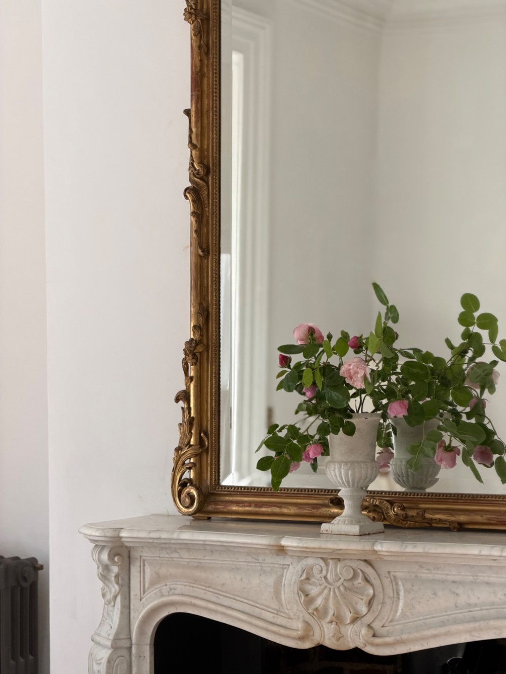 Large antique French gilt Louis XV mirror c1880 - bevelled glass View III