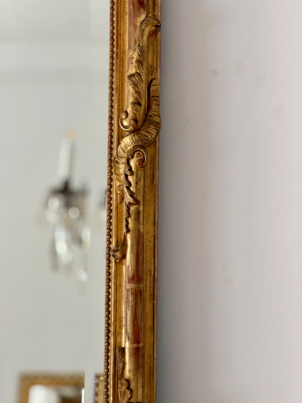 Large antique French gilt Louis XV mirror c1880 - bevelled glass View VI