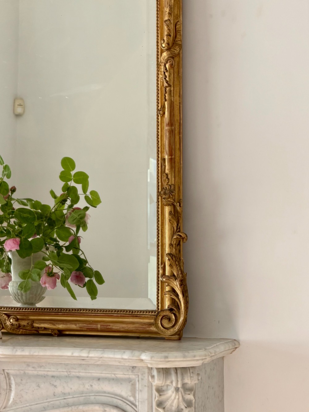Large antique French gilt Louis XV mirror c1880 - bevelled glass View IX