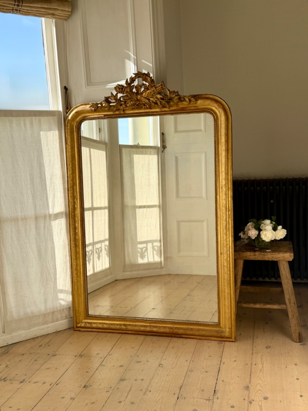 Large antique French gilt mirror View II