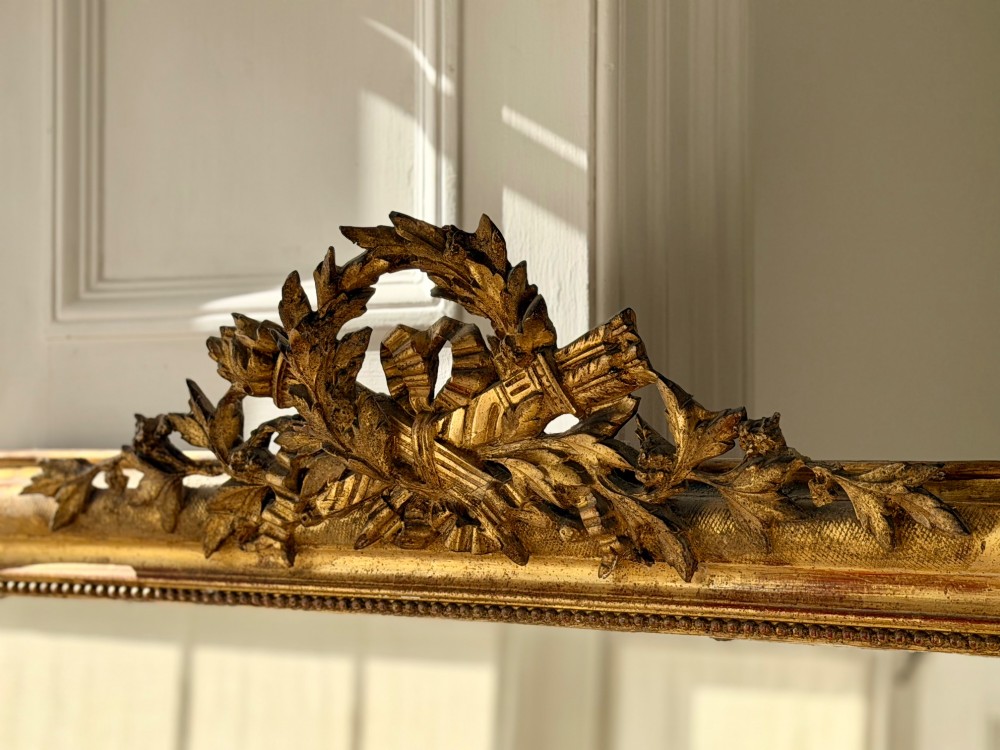 Large antique French gilt mirror View III
