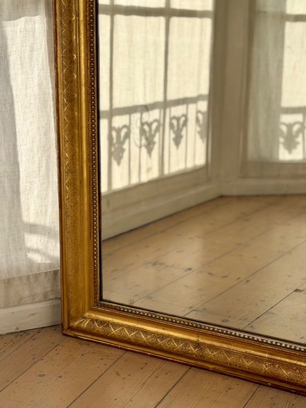 Large antique French gilt mirror View IV