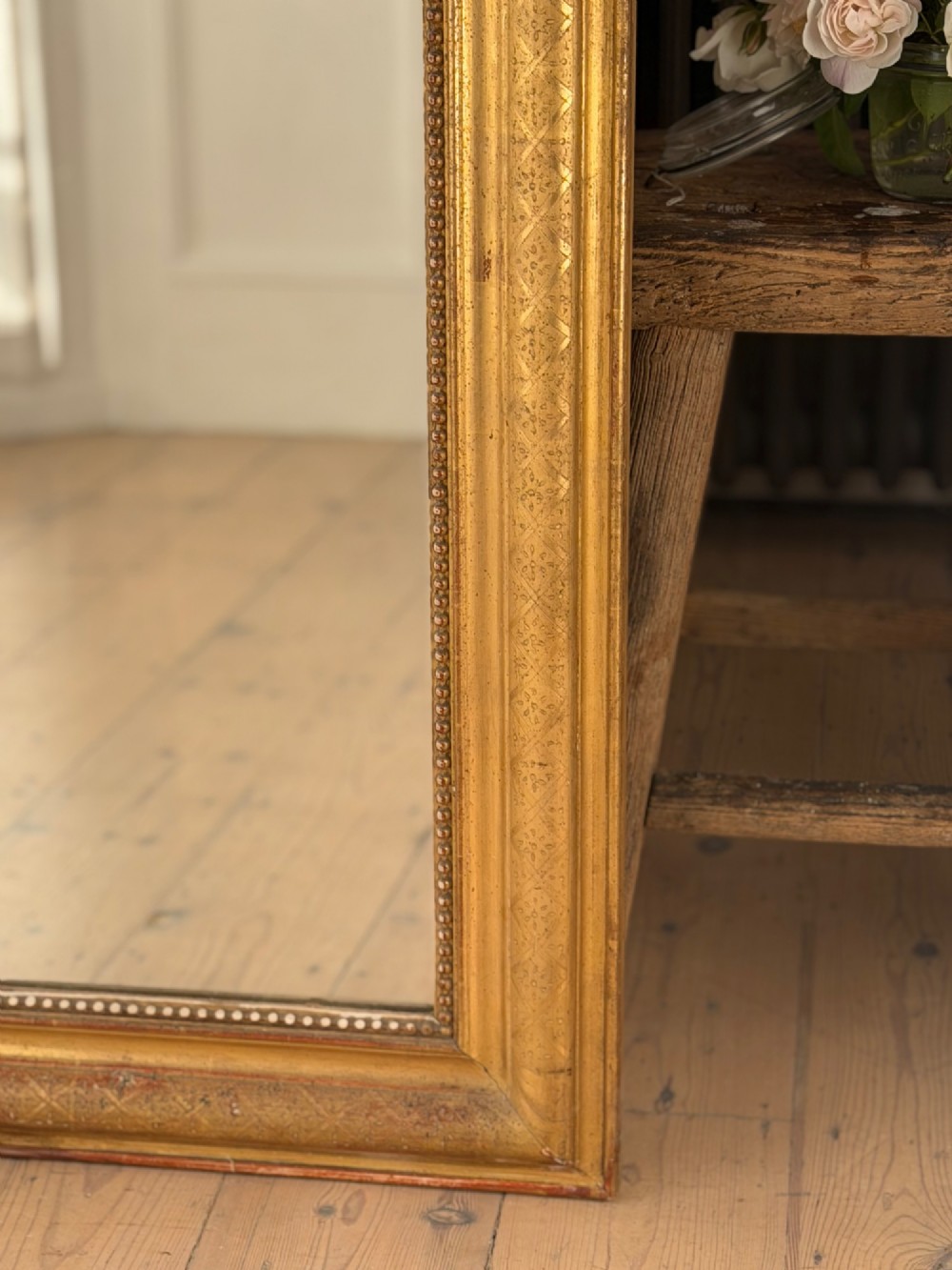 Large antique French gilt mirror View V