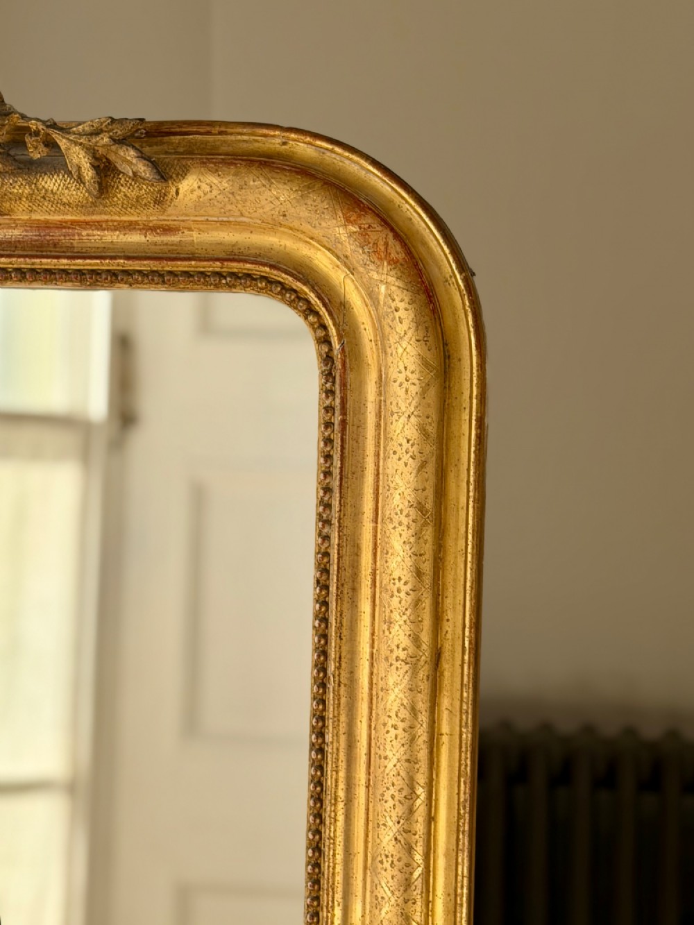 Large antique French gilt mirror View VI