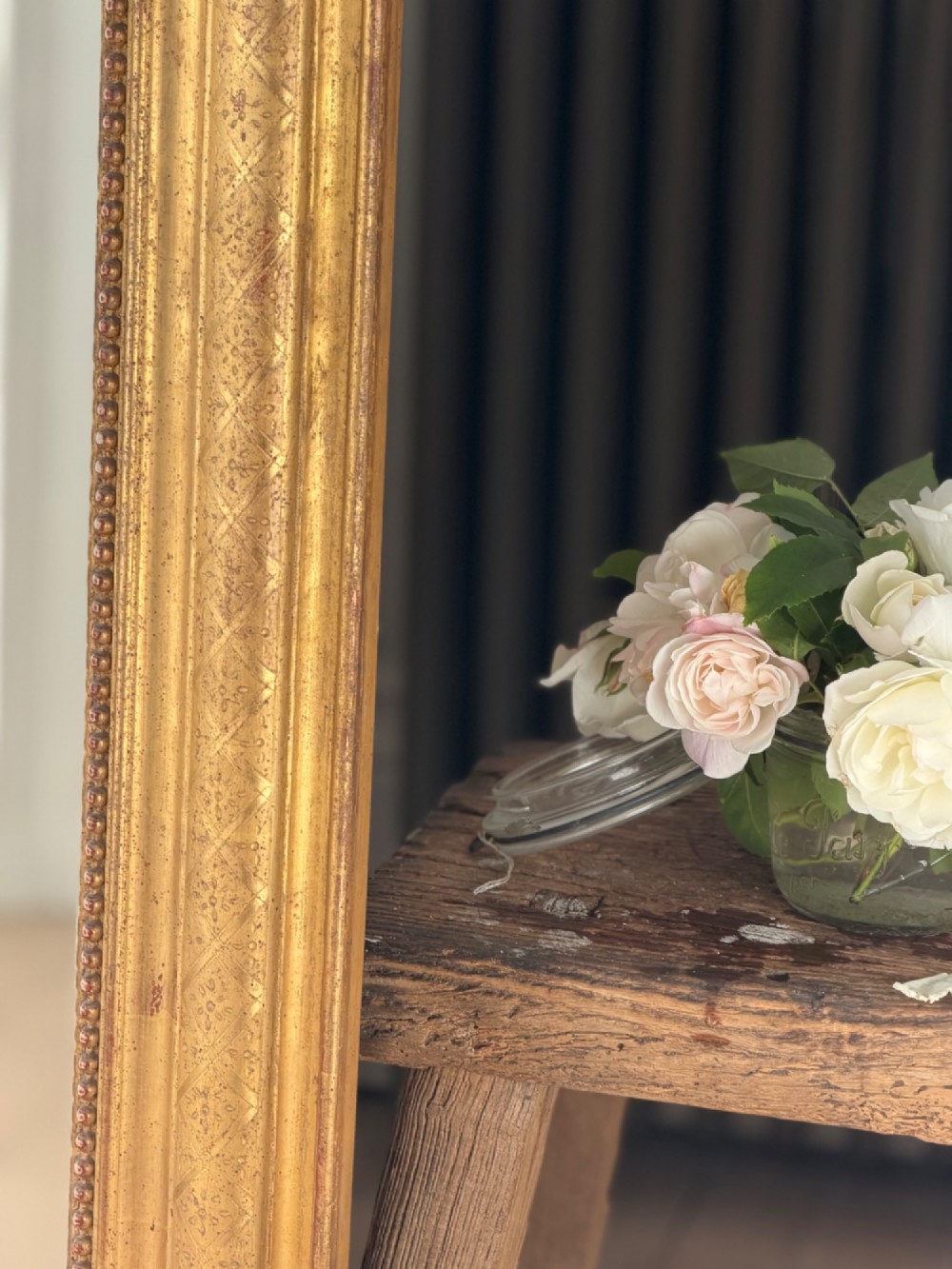 Large antique French gilt mirror View X