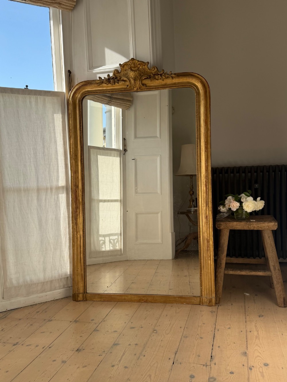 Antique French gilt Louis Philippe mirror c1860 View V