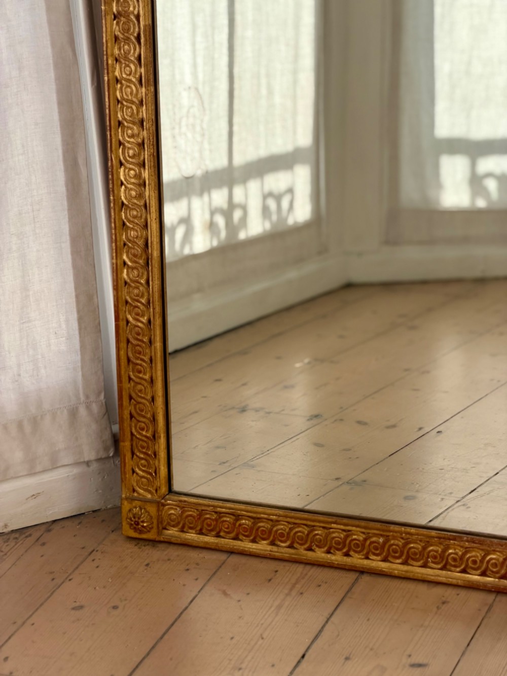 19th century French gilt wood mirror View X