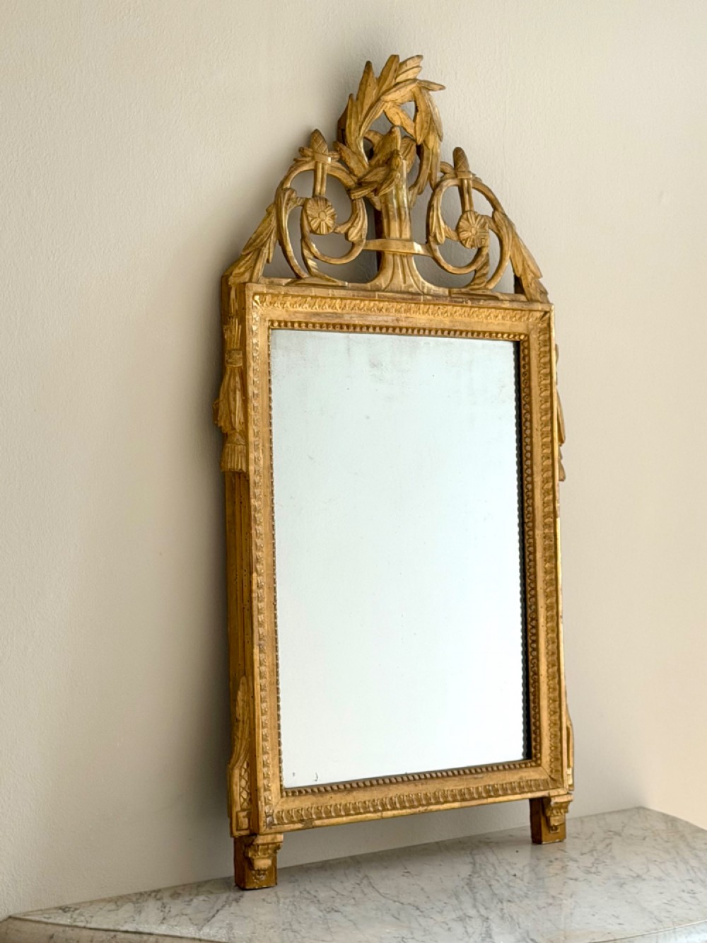 18th century French gilt marriage mirror