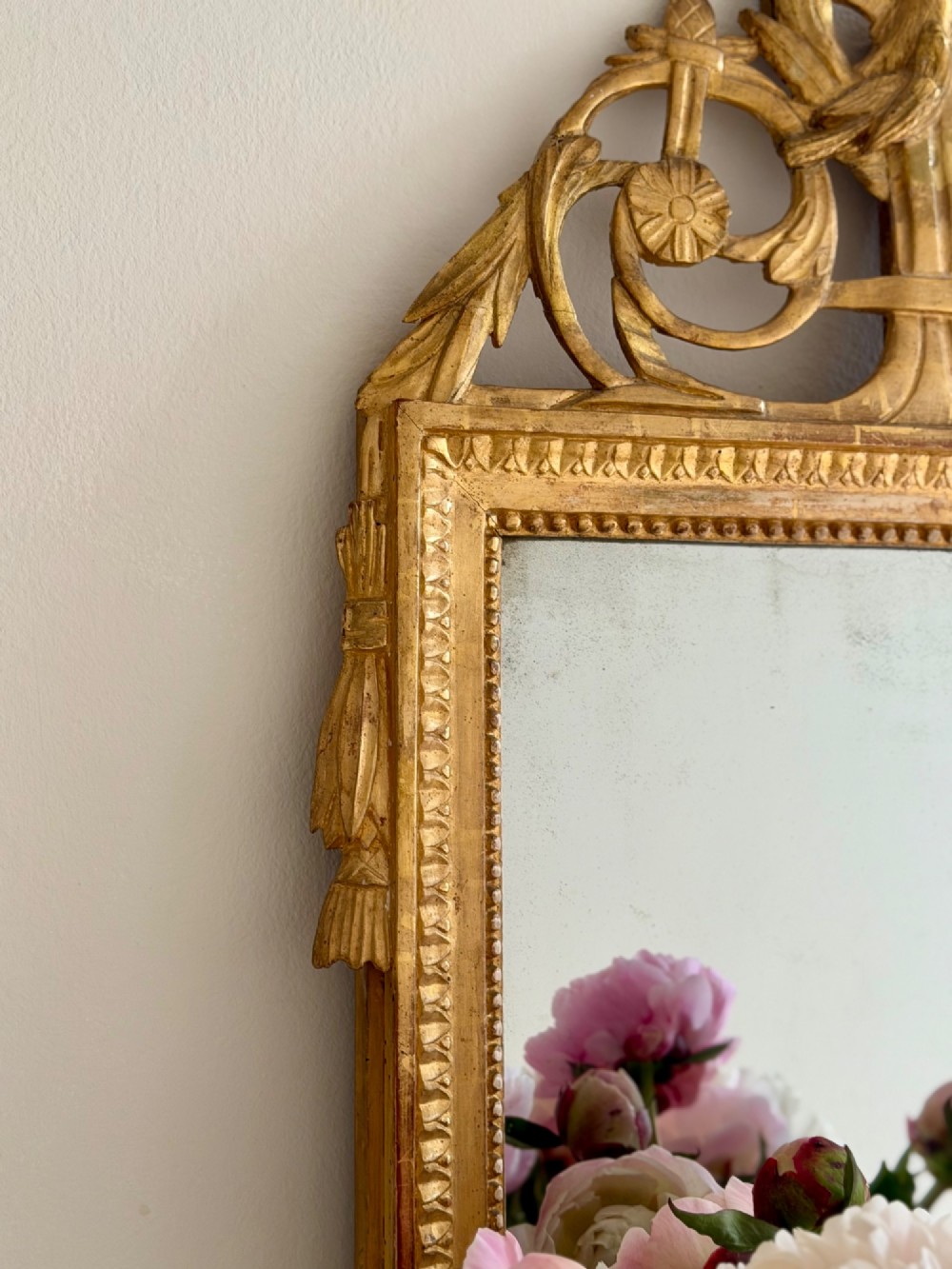 18th century French gilt marriage mirror View II